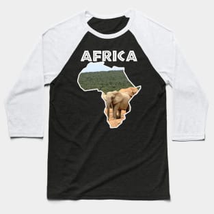 African Wildlife Continent Elephant Herd Baseball T-Shirt